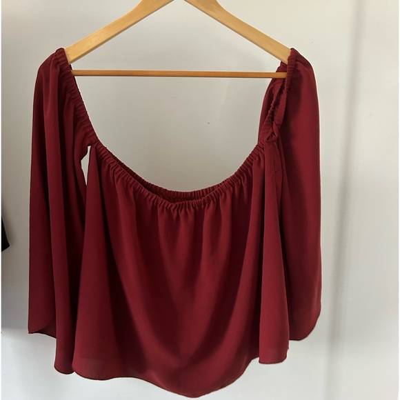 Dark Red Flowy Top - Picture 1 of 1